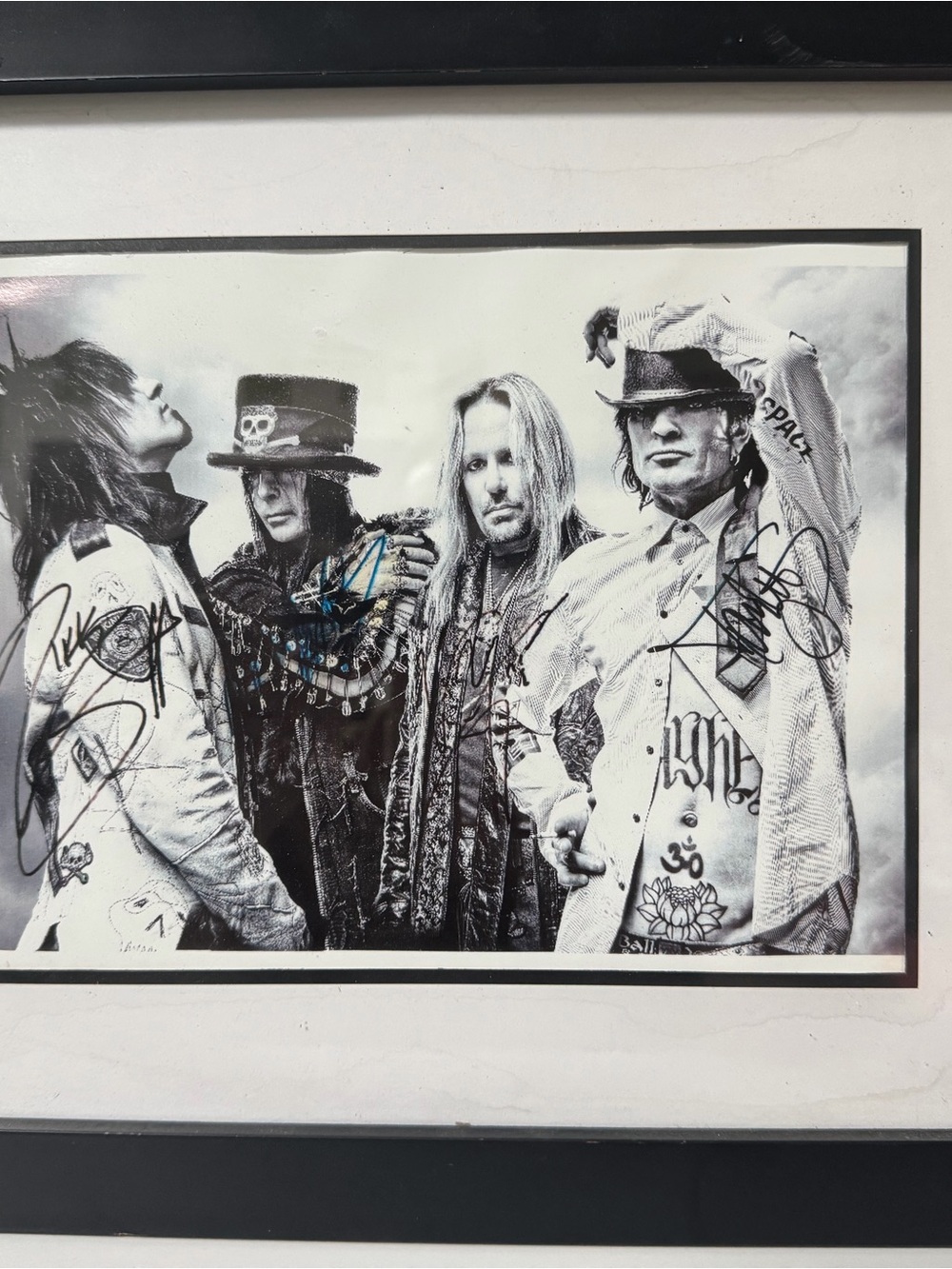 Mötley Crüe  Signed Black & White Band Photo Print with Multiple Autographs